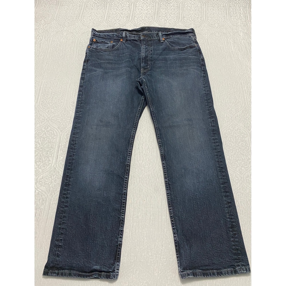 Levis 559 Mens Jeans Size 38×30 Blue Denim Relaxed Straight Dark Wash Whiskers
